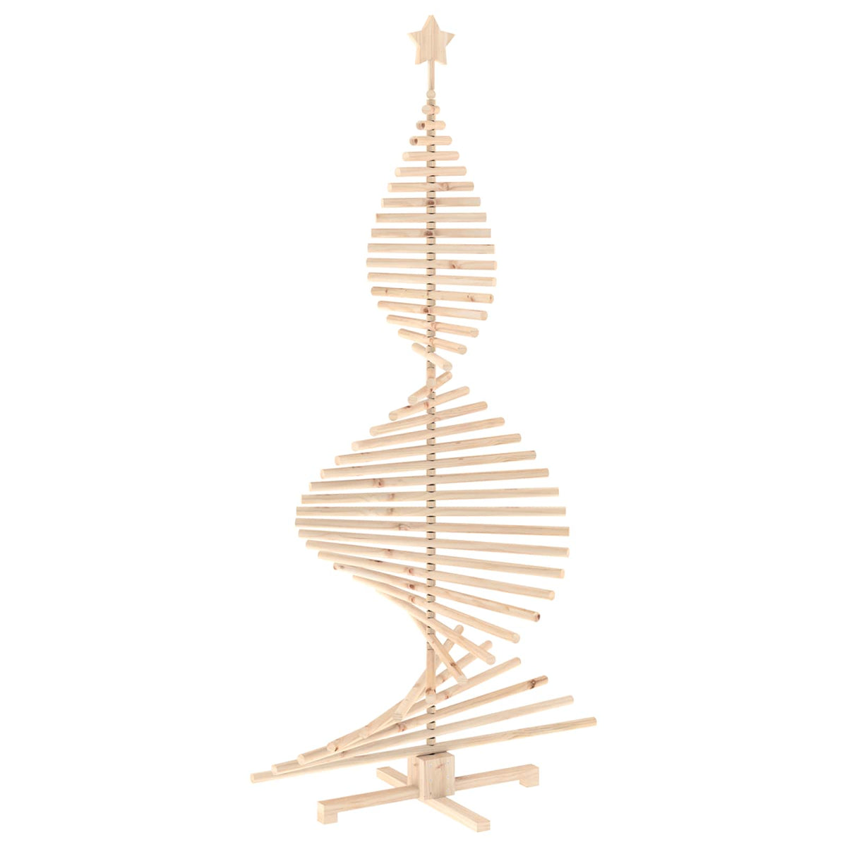 Wooden Christmas Tree KOTKA 210 cm Solid Pine Wood Natural