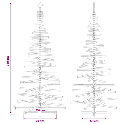 Wooden Christmas Tree KOTKA 240 cm Solid Pine Wood Natural