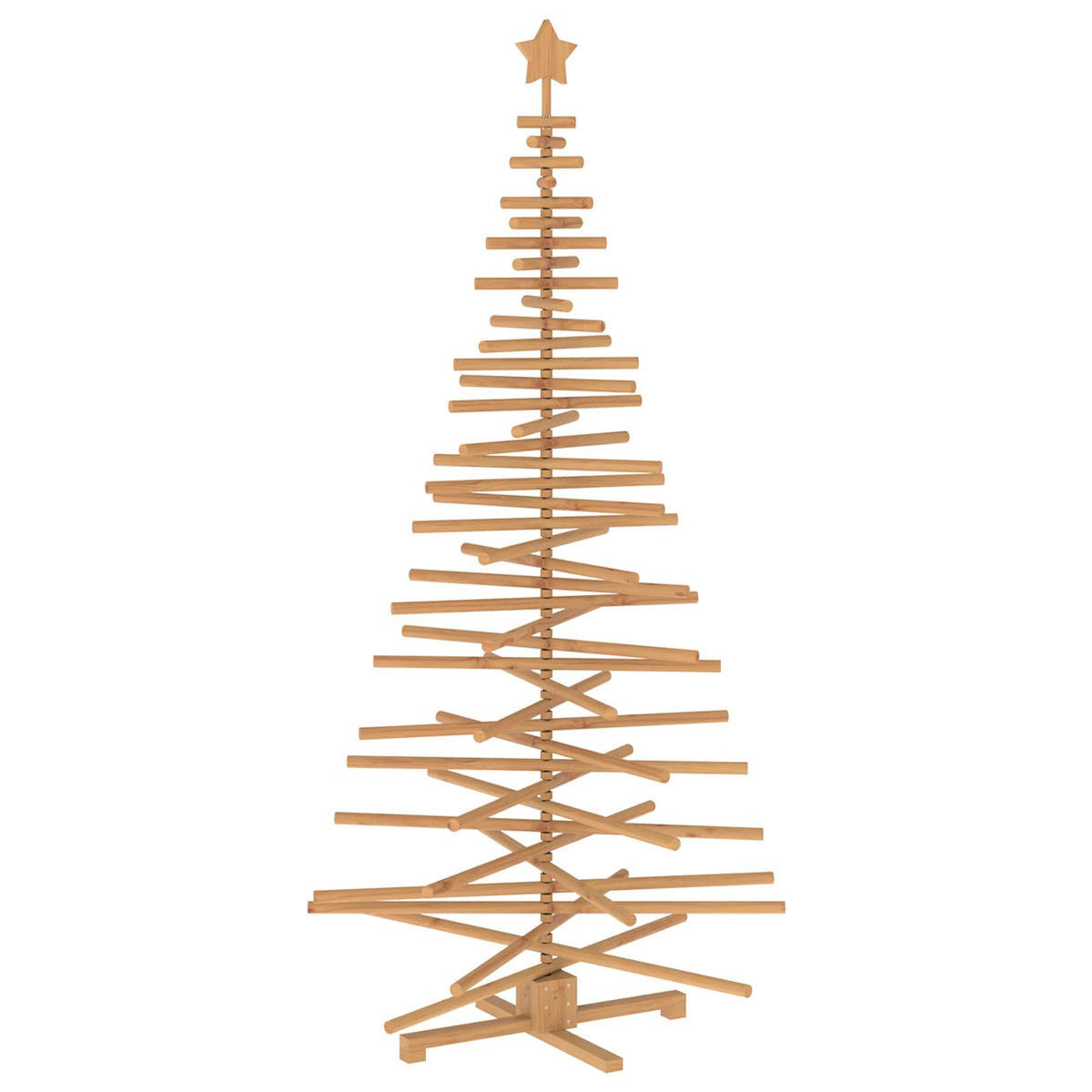 Wooden Christmas Tree KOTKA 210 cm Solid Pine Wood Brown Finish