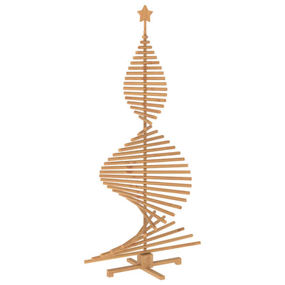 Wooden Christmas Tree KOTKA 210 cm Solid Pine Wood Brown Finish