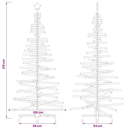 Wooden Christmas Tree KOTKA 210 cm Solid Pine Wood Brown Finish
