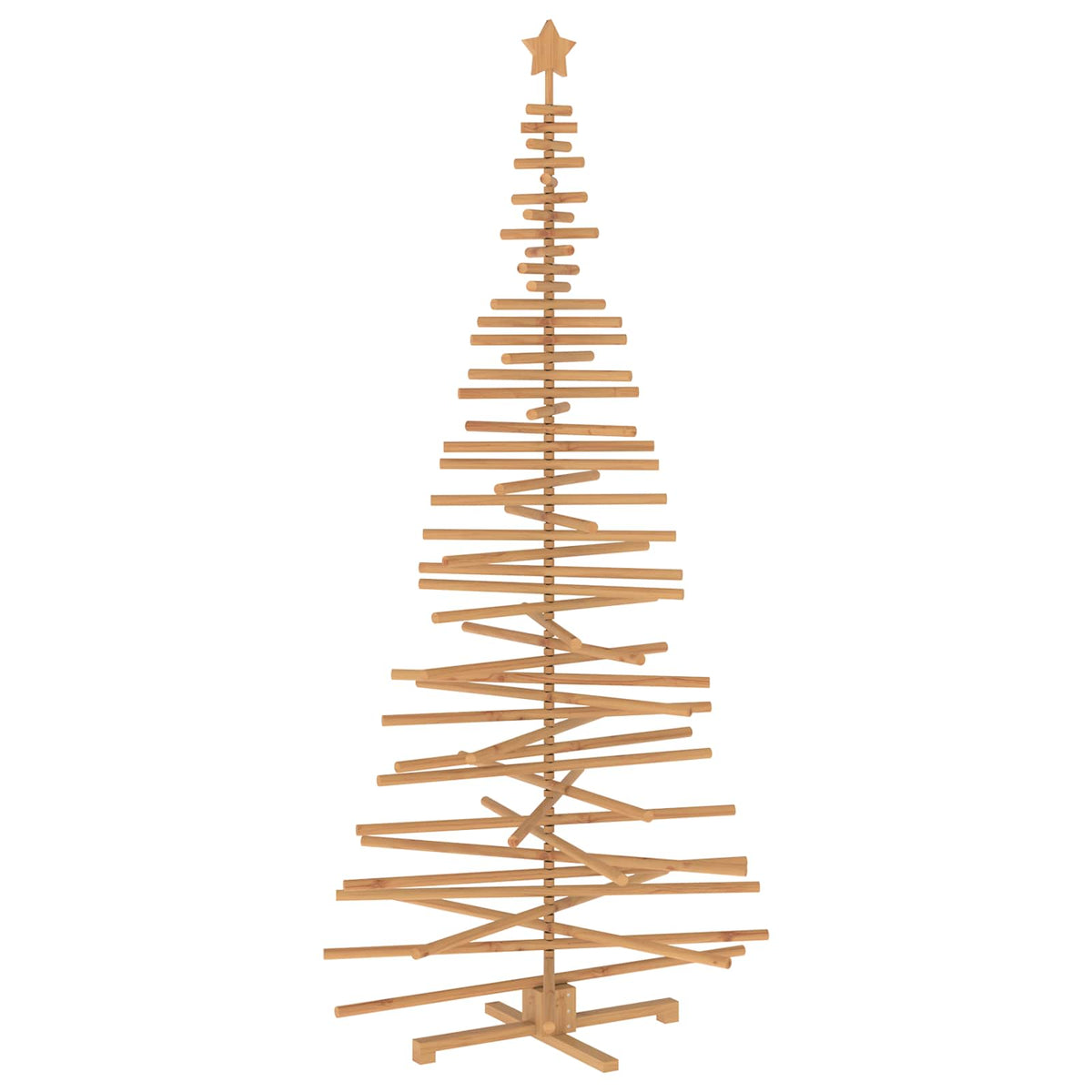 Wooden Christmas Tree KOTKA 240 cm Solid Pine Wood Brown Finish