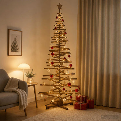 Wooden Christmas Tree KOTKA 210 cm Solid Pine Wood