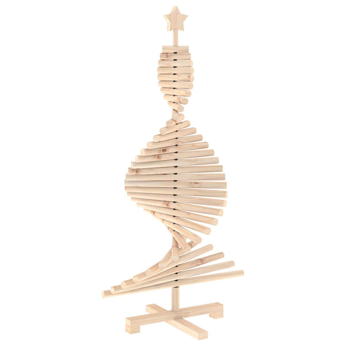 Wooden Christmas Tree KOTKA 120 cm Solid Pine Wood Natural