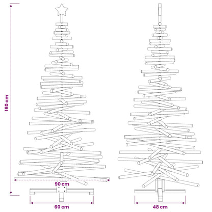Wooden Christmas Tree KOTKA 180 cm Solid Pine Wood Natural