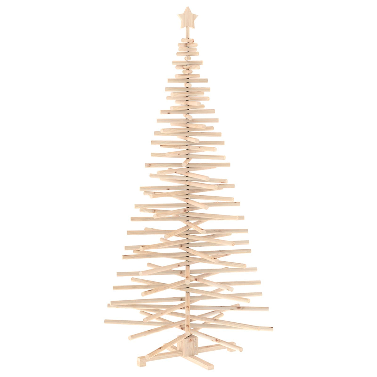Wooden Christmas Tree KOTKA 210 cm Solid Pine Wood Natural