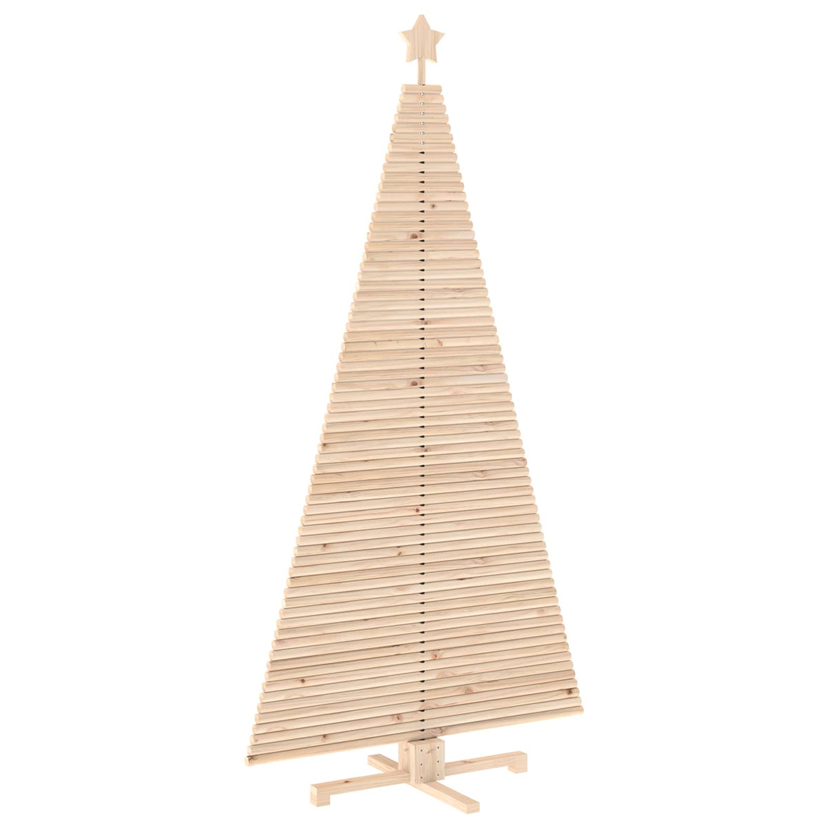 Wooden Christmas Tree KOTKA 210 cm Solid Pine Wood Natural