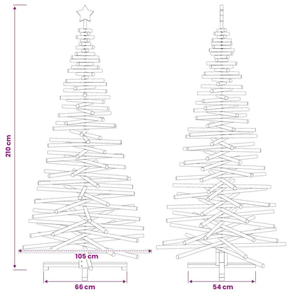 Wooden Christmas Tree KOTKA 210 cm Solid Pine Wood Natural