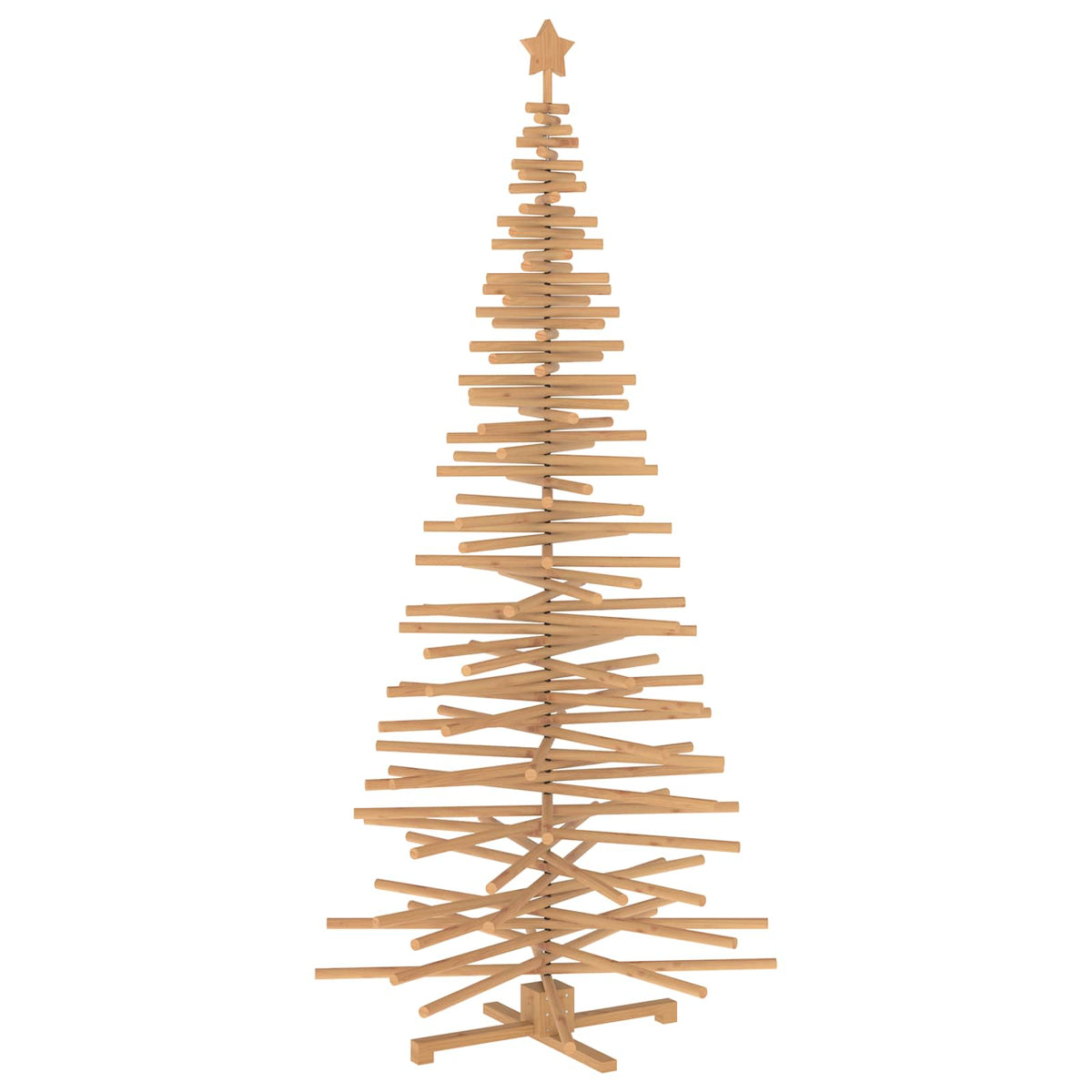 Wooden Christmas Tree KOTKA 240 cm Solid Pine Wood Brown Finish