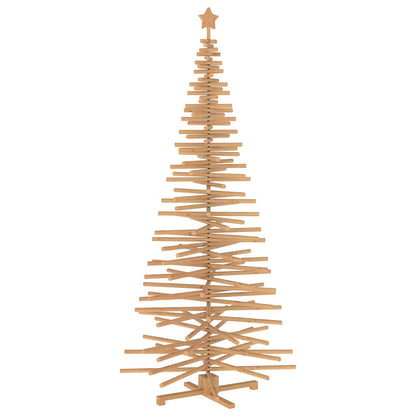 Wooden Christmas Tree KOTKA 240 cm Solid Pine Wood Brown Finish