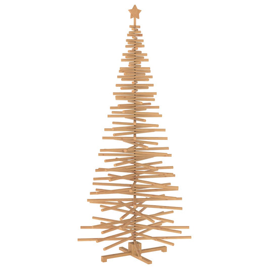Wooden Christmas Tree KOTKA 240 cm Solid Pine Wood Brown Finish