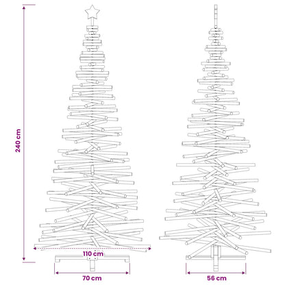 Wooden Christmas Tree KOTKA 240 cm Solid Pine Wood Brown Finish