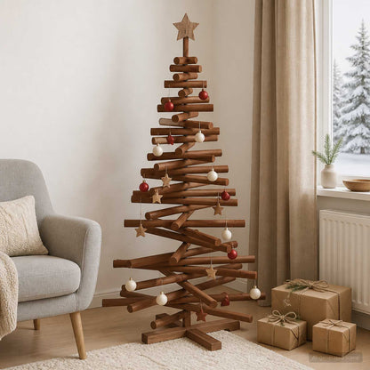 Wooden Christmas Tree KOTKA 120 cm Solid Pine Wood
