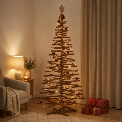 Wooden Christmas Tree KOTKA 210 cm Solid Pine Wood