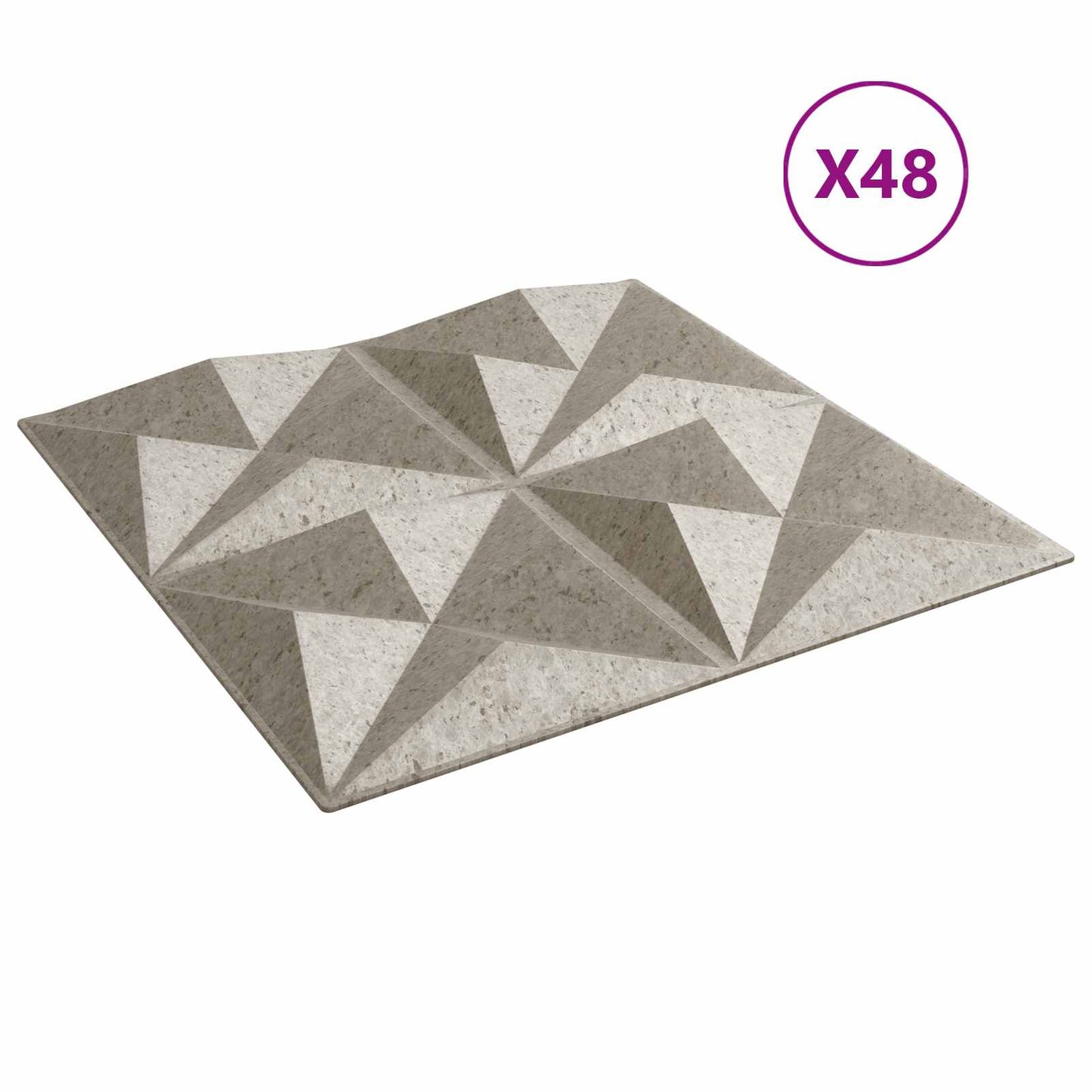 Wall Panels 48 pcs 50 x 50 cm Origami beton XPS Foam
