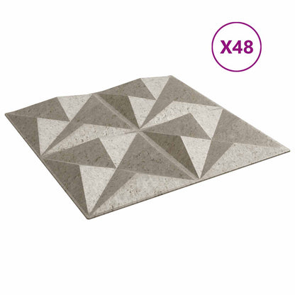 Wall Panels 48 pcs 50 x 50 cm Origami beton XPS Foam