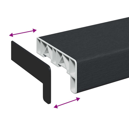 Window Sill Anthracite with Wood Grain 160 x 15 x 4.5 cm PVC