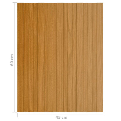 Roof Panel 36 pcs Natural 60 x 45 cm Galvanised steel