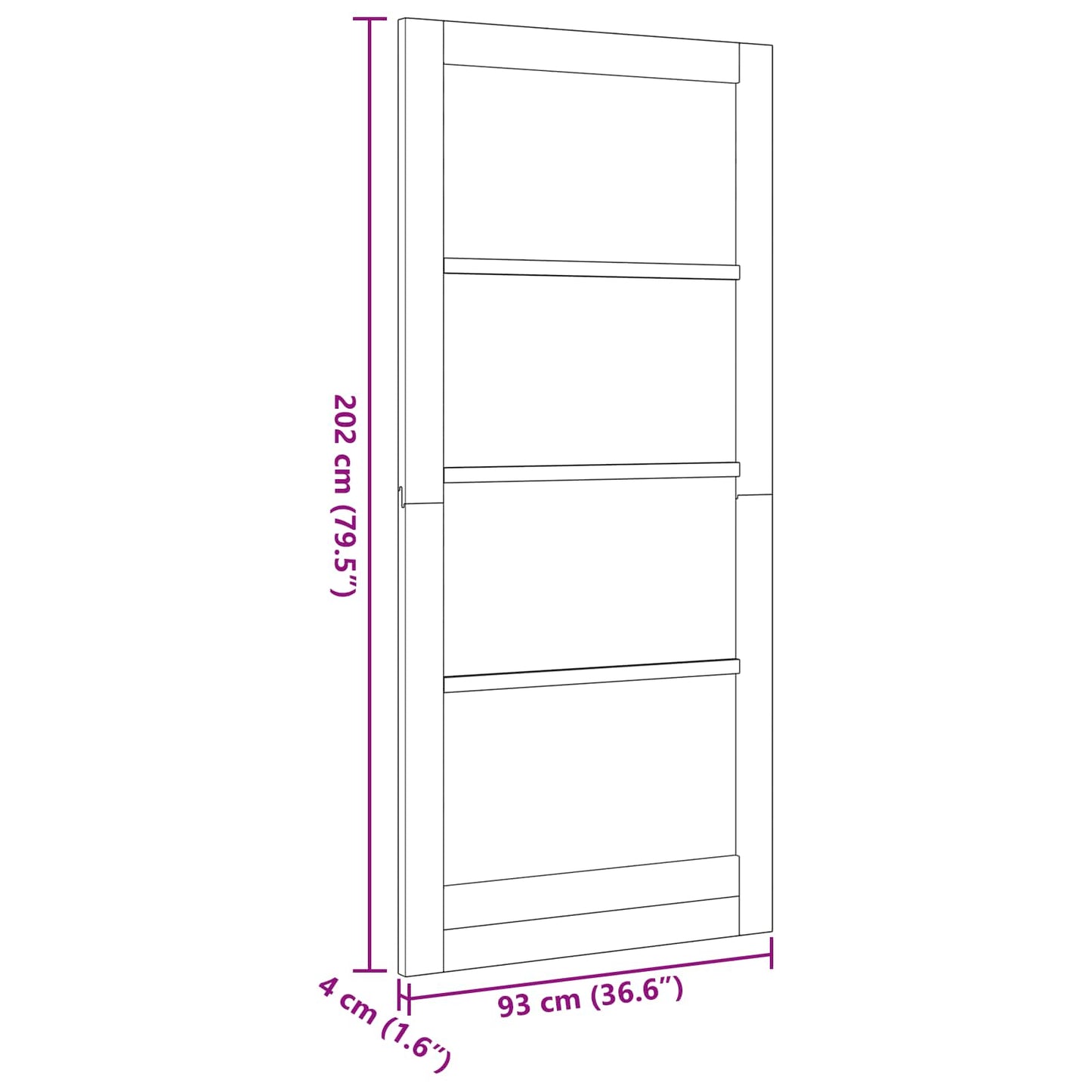 Interior Door White 93 x 202 cm Plywood