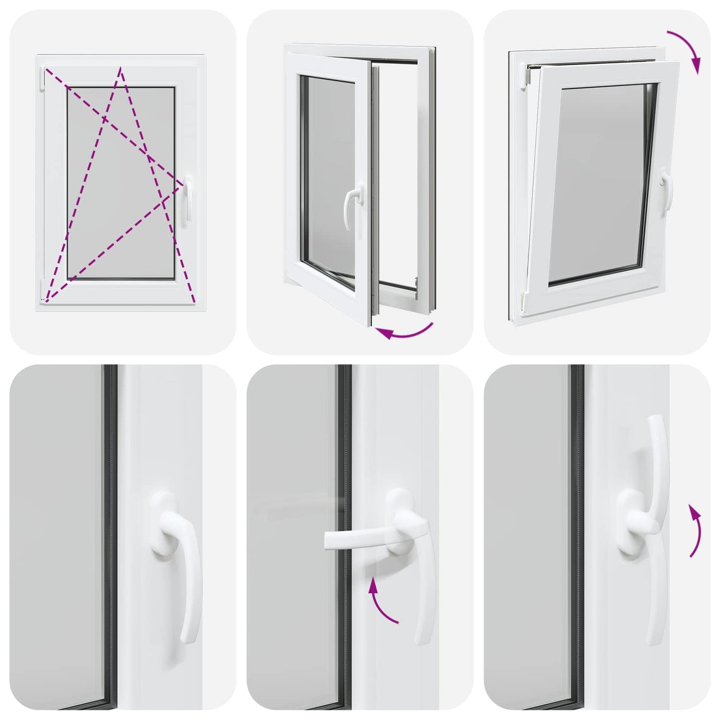 Tilt & Turn Basement Window RISOR 60 x 80 cm PVC and Glass