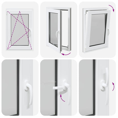 Tilt & Turn Basement Window RISOR 60 x 80 cm PVC and Glass