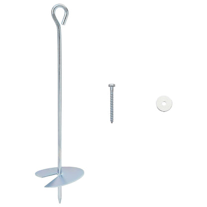 Earth anchor 10 pcs Silver Ø10 x 40 cm Galvanized Metal