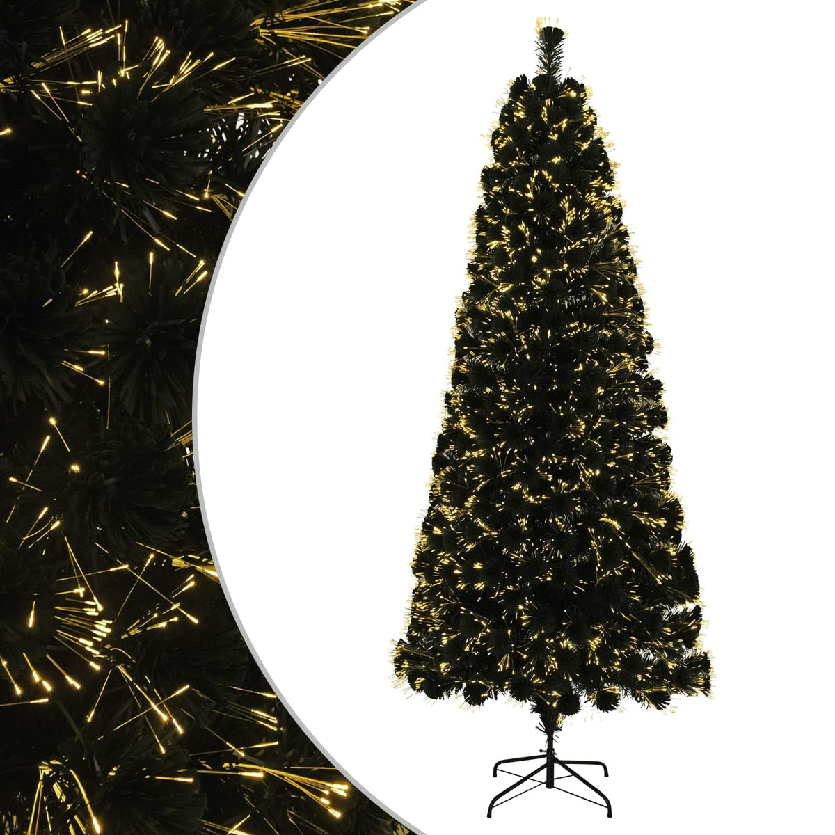 Fiber Optic Christmas Tree 180 cm 24 LEDs Warm White PVC Green
