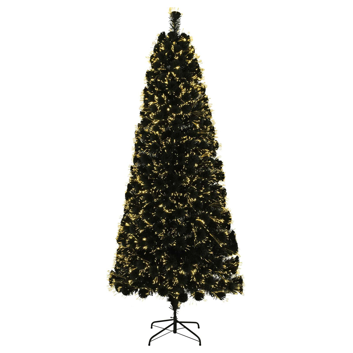 Fiber Optic Christmas Tree 180 cm 24 LEDs Warm White PVC Green