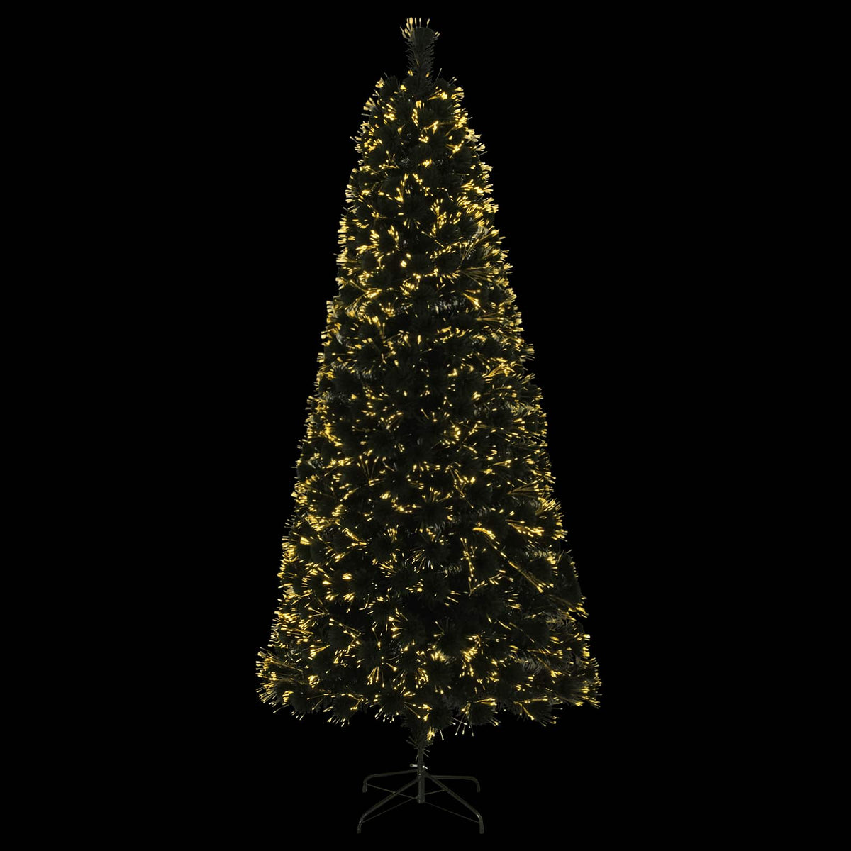 Fiber Optic Christmas Tree 180 cm 24 LEDs Warm White PVC Green