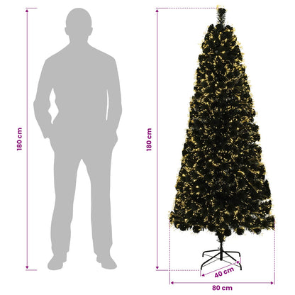 Fiber Optic Christmas Tree 180 cm 24 LEDs Warm White PVC Green