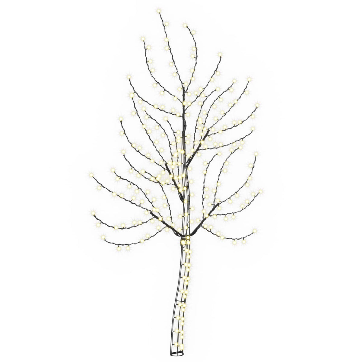 LED Wall Christmas Tree 150 cm 140 LEDs Warm White Steel Black
