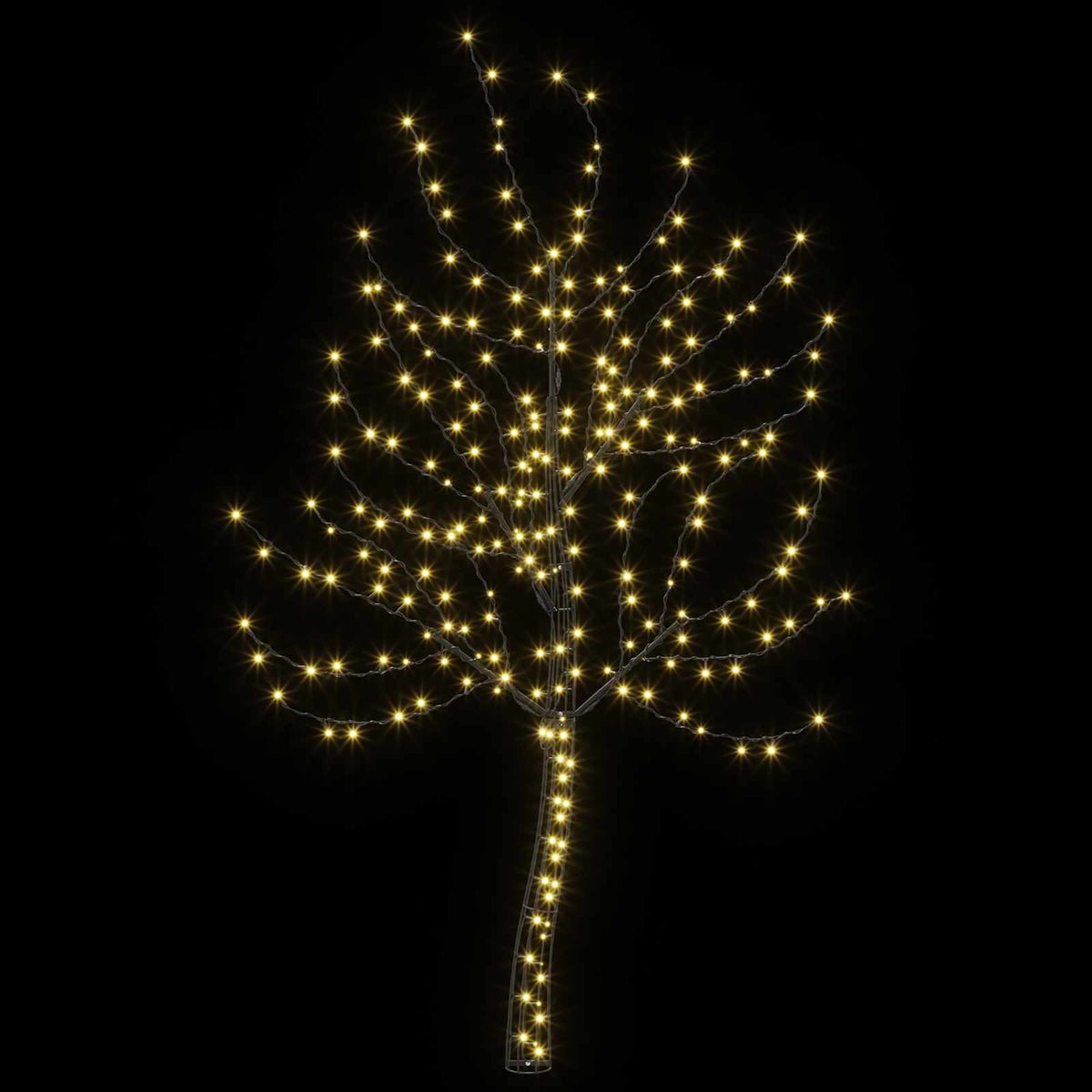 LED Wall Christmas Tree 150 cm 140 LEDs Warm White Steel Black
