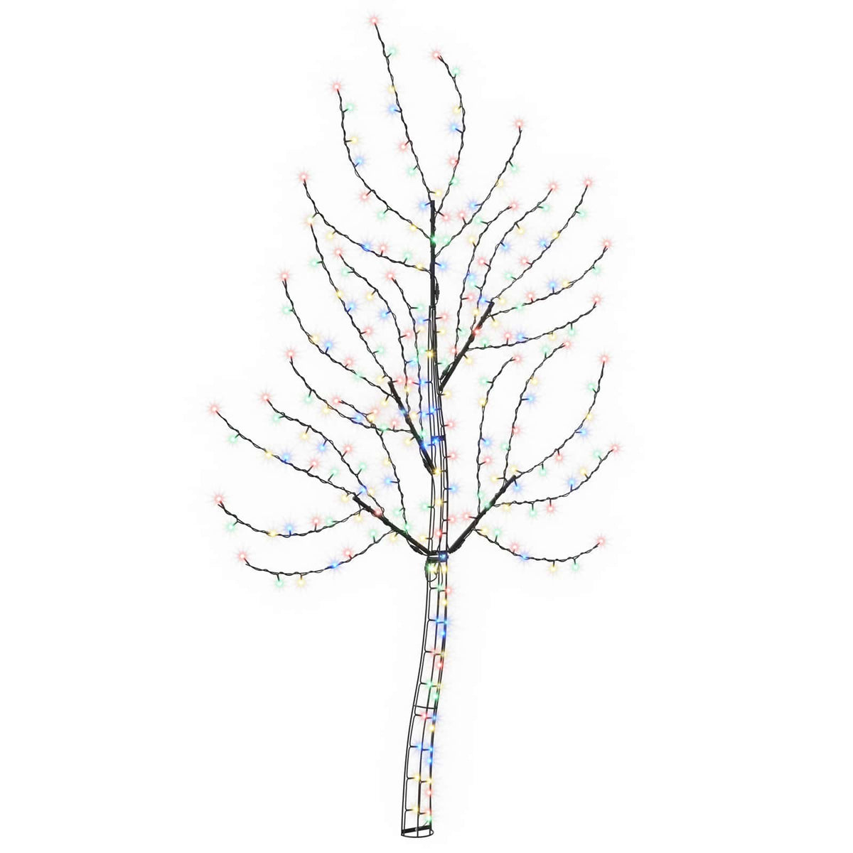 LED Wall Christmas Tree 150 cm 140 LEDs Multicolour Steel Black
