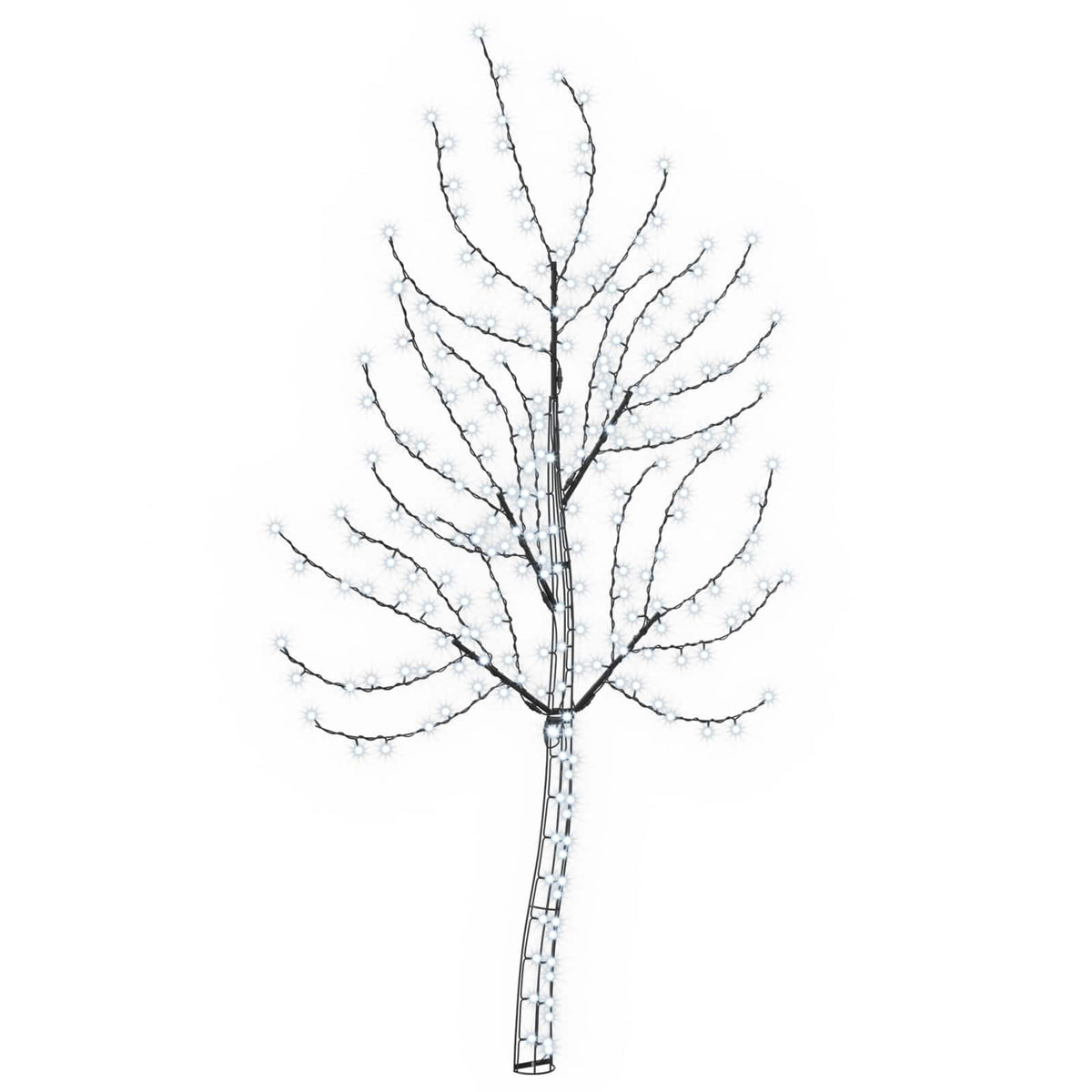 LED Wall Christmas Tree 180 cm 200 LEDs Cold White Steel Black
