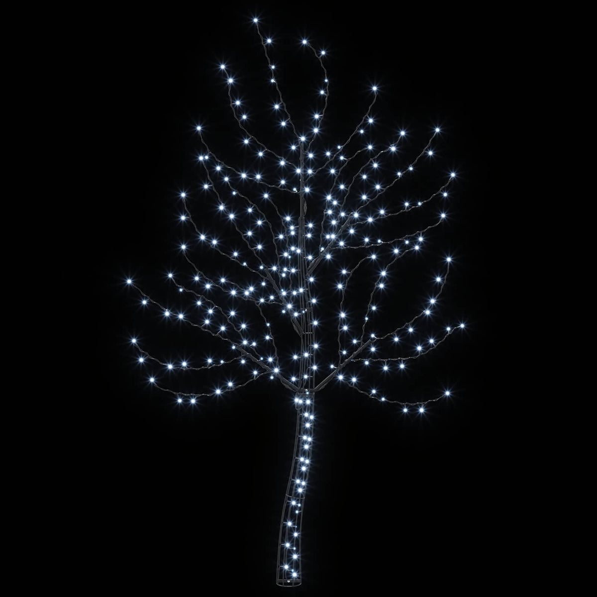 LED Wall Christmas Tree 180 cm 200 LEDs Cold White Steel Black