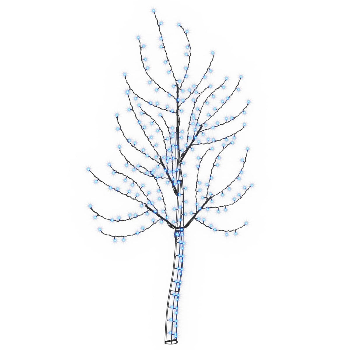 LED Wall Christmas Tree 180 cm 200 LEDs Blue Steel Black