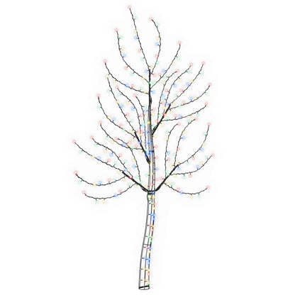 LED Wall Christmas Tree 180 cm 200 LEDs Multicolour Steel Black