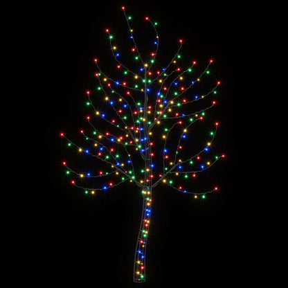 LED Wall Christmas Tree 180 cm 200 LEDs Multicolour Steel Black