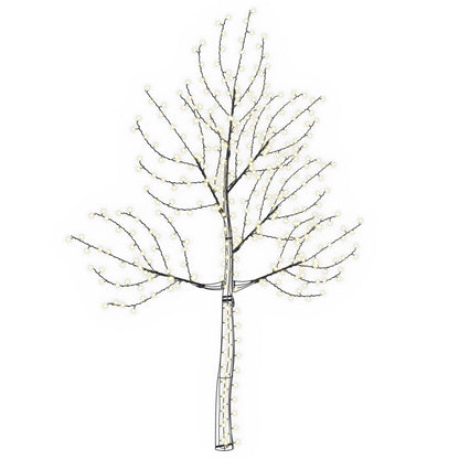 LED Wall Christmas Tree 210 cm 312 LEDs Warm White Steel Black