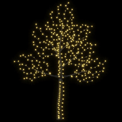 LED Wall Christmas Tree 210 cm 312 LEDs Warm White Steel Black