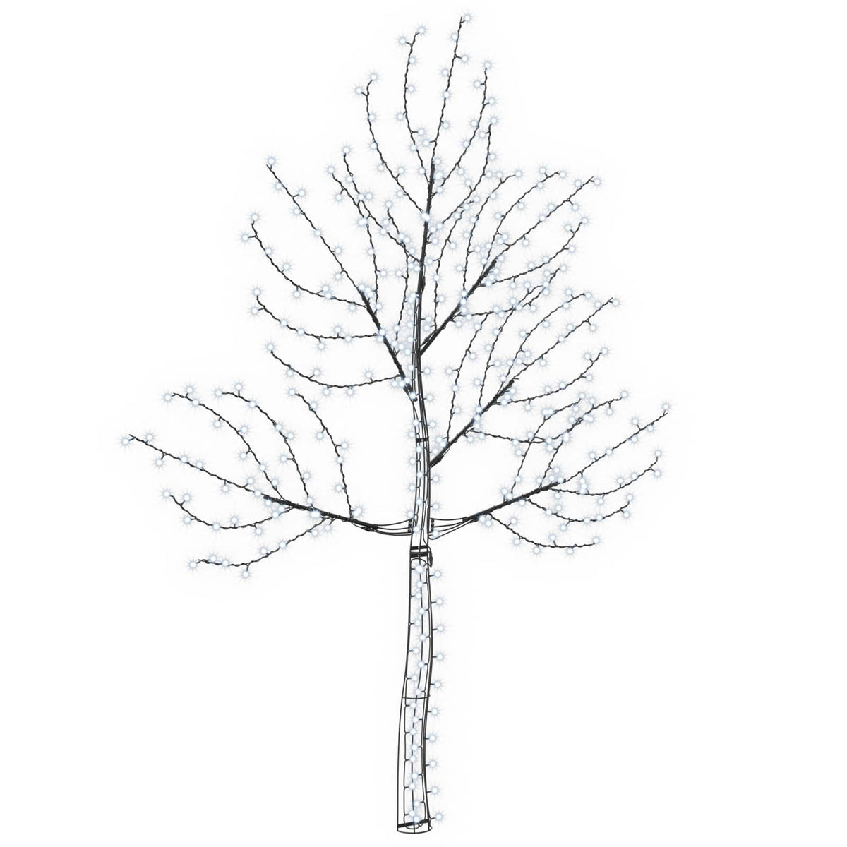 LED Wall Christmas Tree 210 cm 312 LEDs Cold White Steel Black