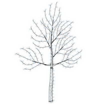 LED Wall Christmas Tree 210 cm 312 LEDs Cold White Steel Black