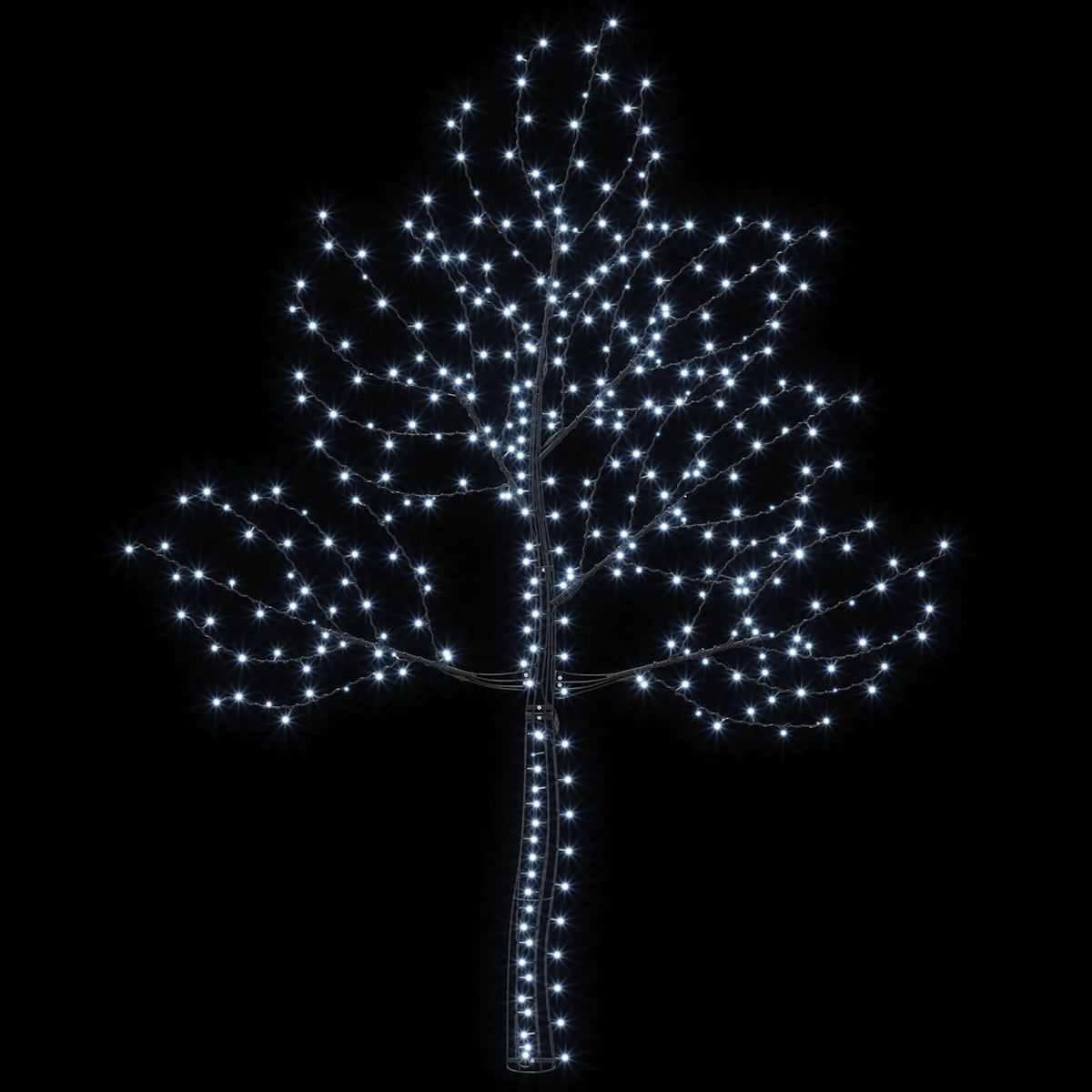 LED Wall Christmas Tree 210 cm 312 LEDs Cold White Steel Black