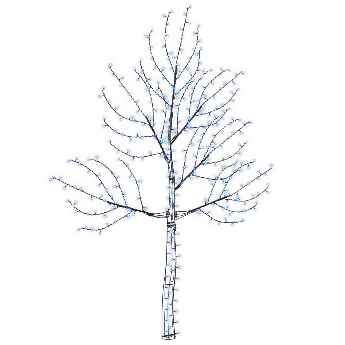 LED Wall Christmas Tree 210 cm 312 LEDs Blue Steel Black