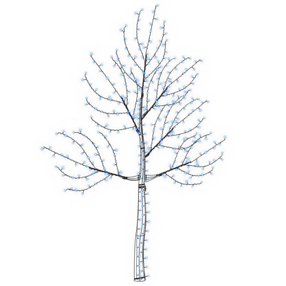 LED Wall Christmas Tree 210 cm 312 LEDs Blue Steel Black