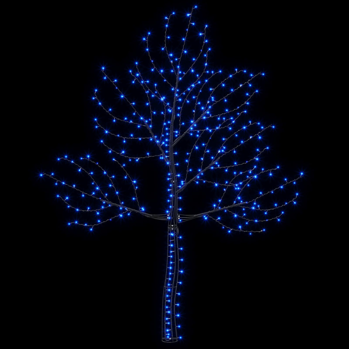 LED Wall Christmas Tree 210 cm 312 LEDs Blue Steel Black