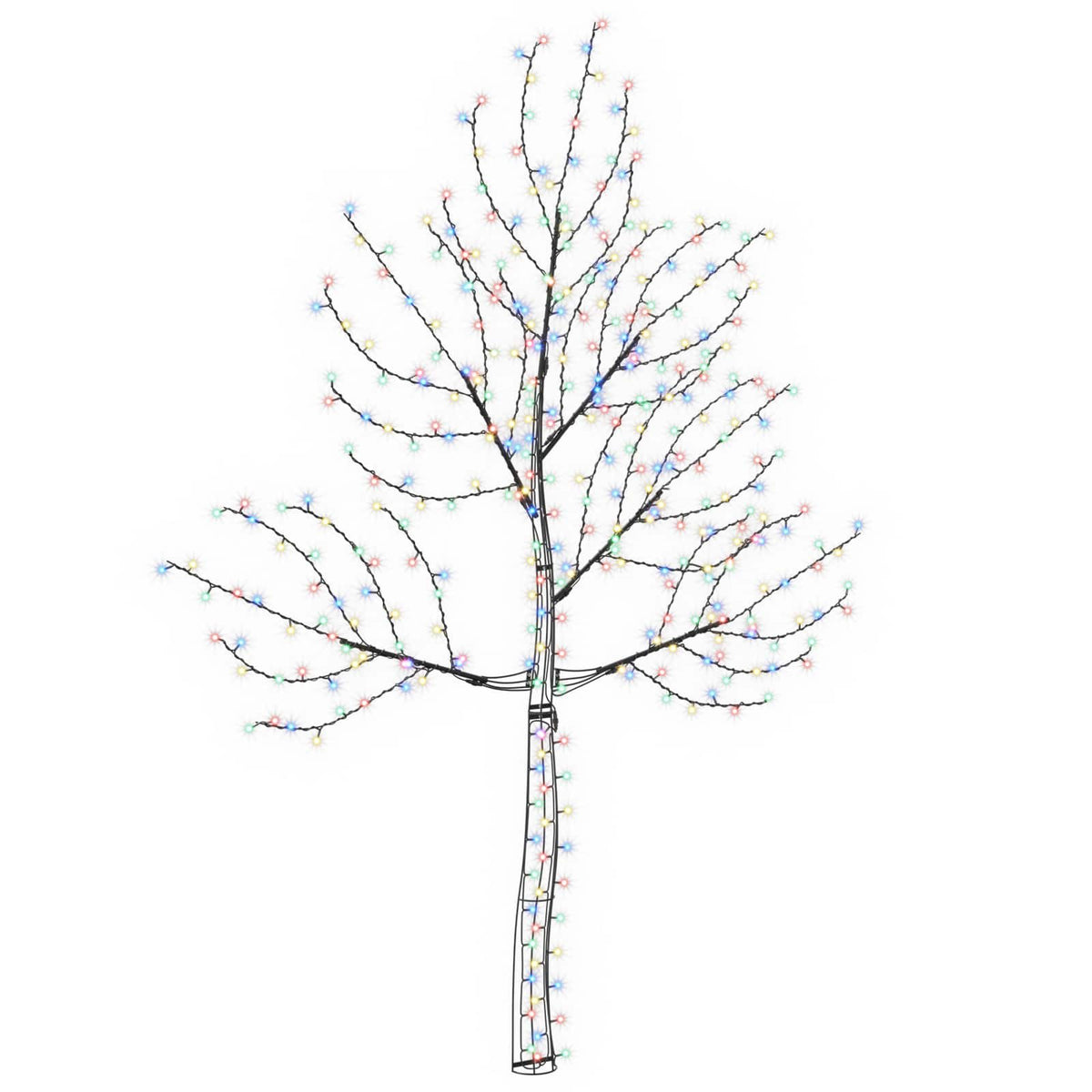 LED Wall Christmas Tree 210 cm 312 LEDs Multicolour Steel Black