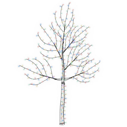 LED Wall Christmas Tree 210 cm 312 LEDs Multicolour Steel Black