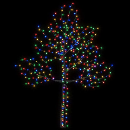 LED Wall Christmas Tree 210 cm 312 LEDs Multicolour Steel Black