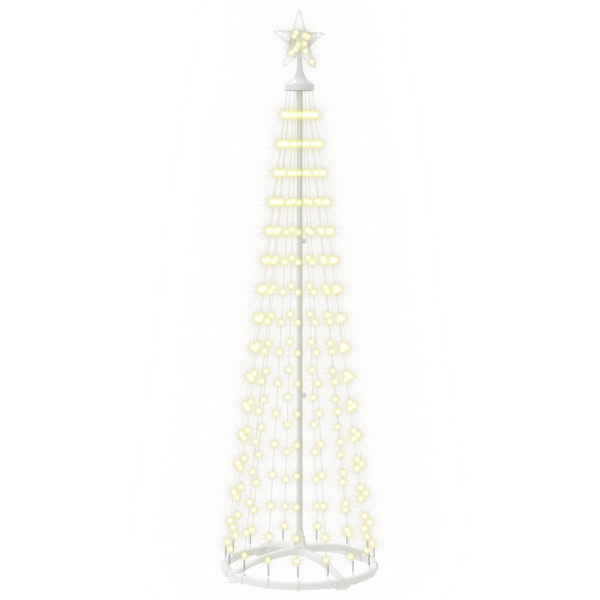 LED Cone Christmas Tree 180 cm 250 LEDs Warm White Steel White